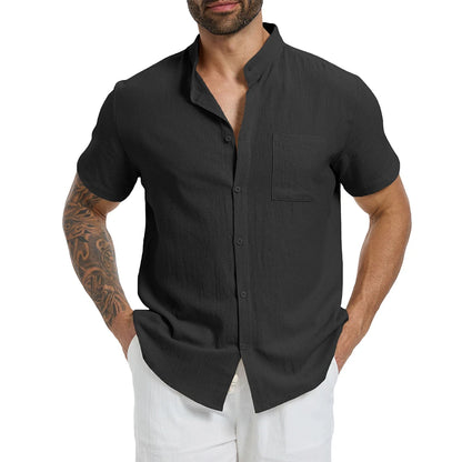 Camisa Masculina Manga Curta em Linho Guaratuba