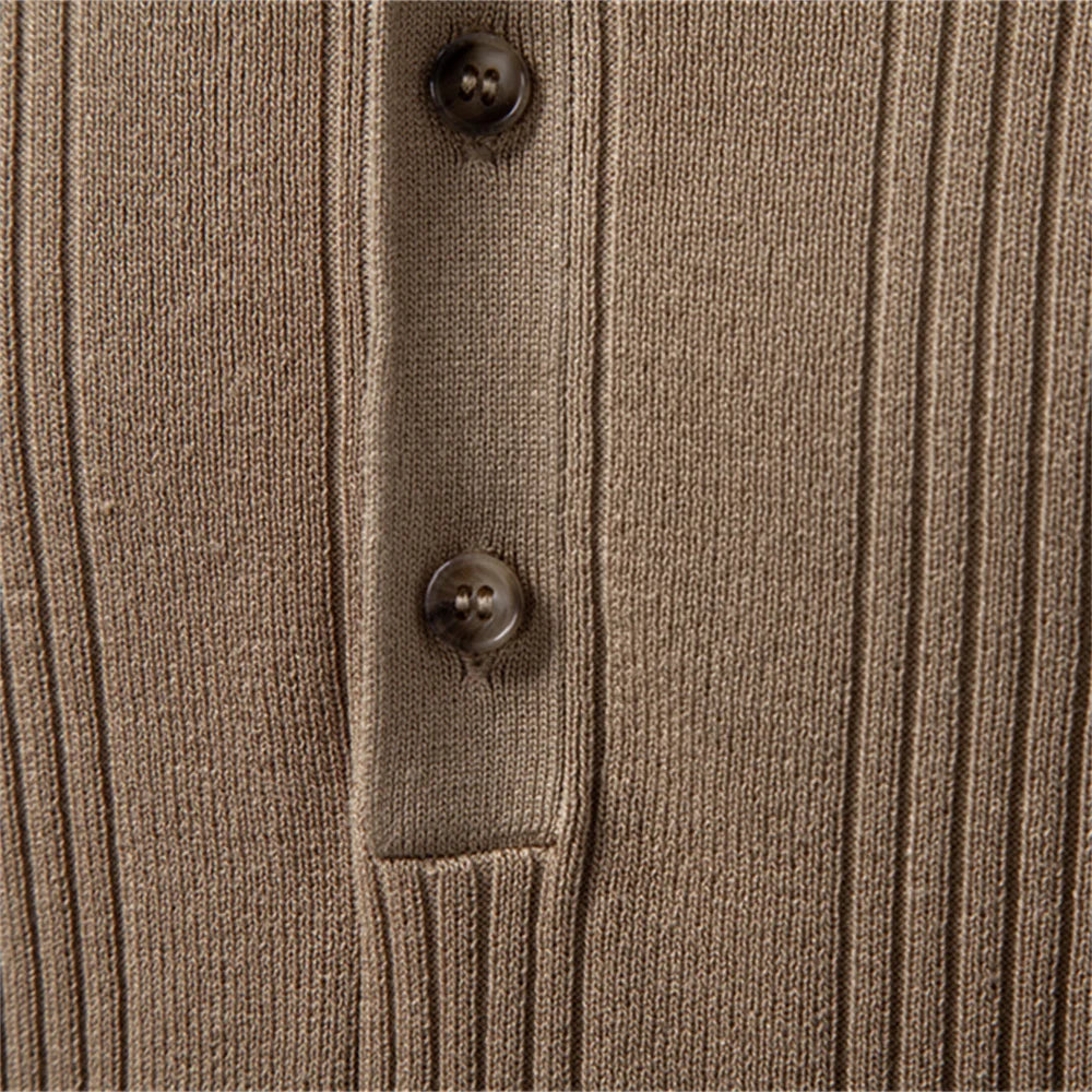 Camiseta Masculina Tricot Gola Henley Amalfi