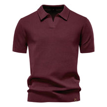 Camisa Polo Masculina com Gola Aberta - Textura Minimalista