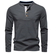 Camiseta Masculina Henley Manga Longa Davos