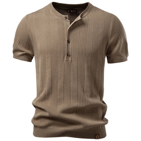 Camiseta Masculina Tricot Gola Henley Amalfi