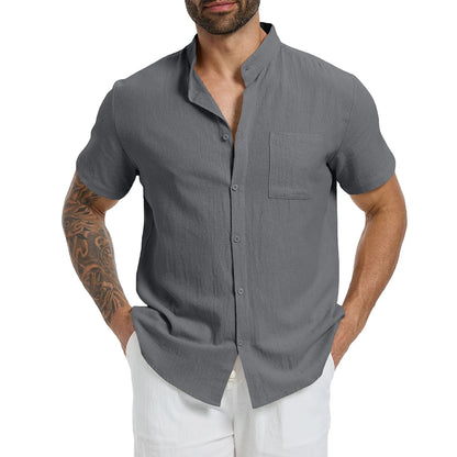 Camisa Masculina Manga Curta em Linho Guaratuba