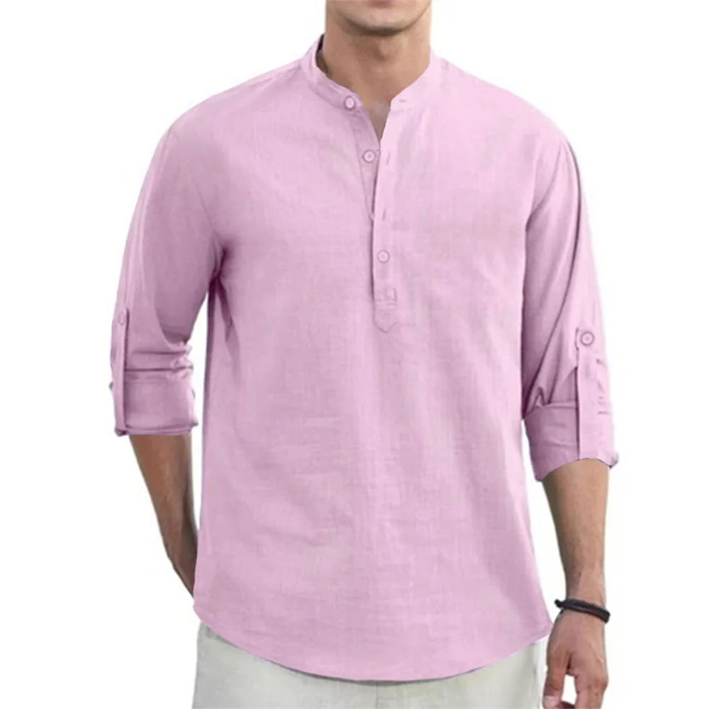 Camisa Masculina Manga Longa em Linho Bombinhas