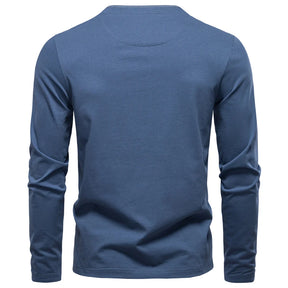 Camiseta Masculina Henley Manga Longa Davos