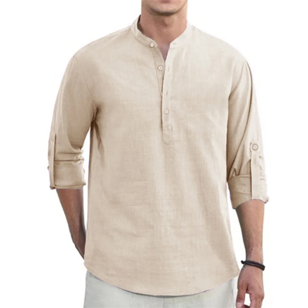 Camisa Masculina Manga Longa em Linho Bombinhas