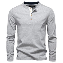 Camiseta Masculina Henley Manga Longa Davos