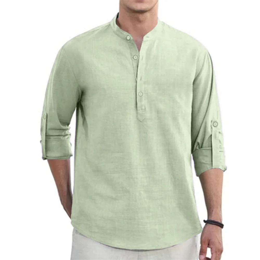 Camisa Masculina Manga Longa em Linho Bombinhas