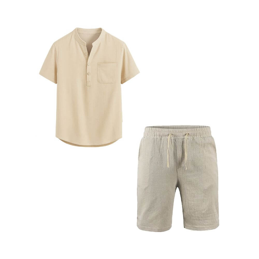 Conjunto em Linho Masculino - Camisa Noronha + Bermuda Bertioga