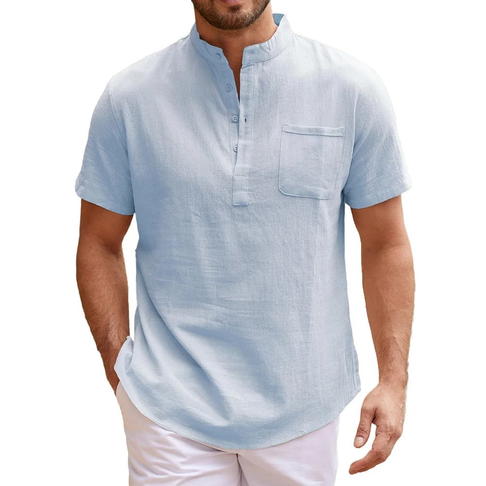 Camisa Masculina Manga Curta em Linho Noronha