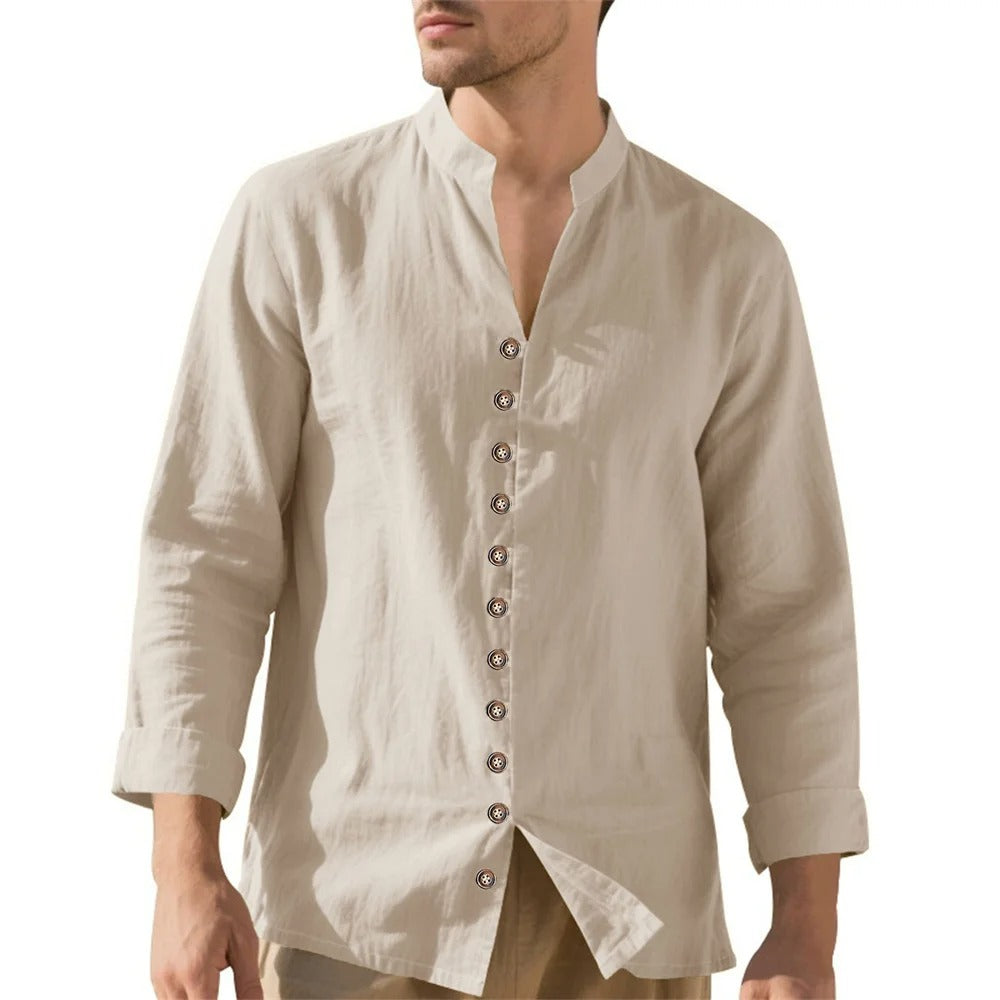 Camisa Masculina em Linho Retrô Garopaba