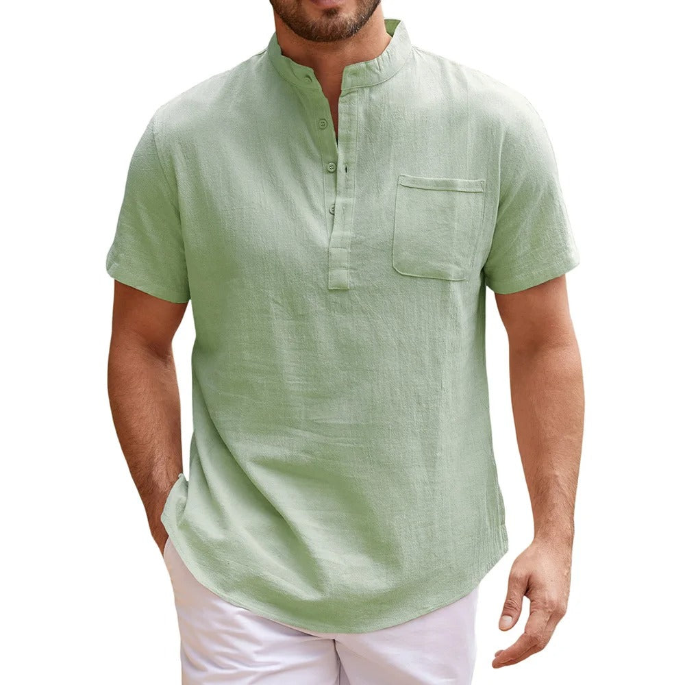 Camisa Masculina Manga Curta em Linho Noronha