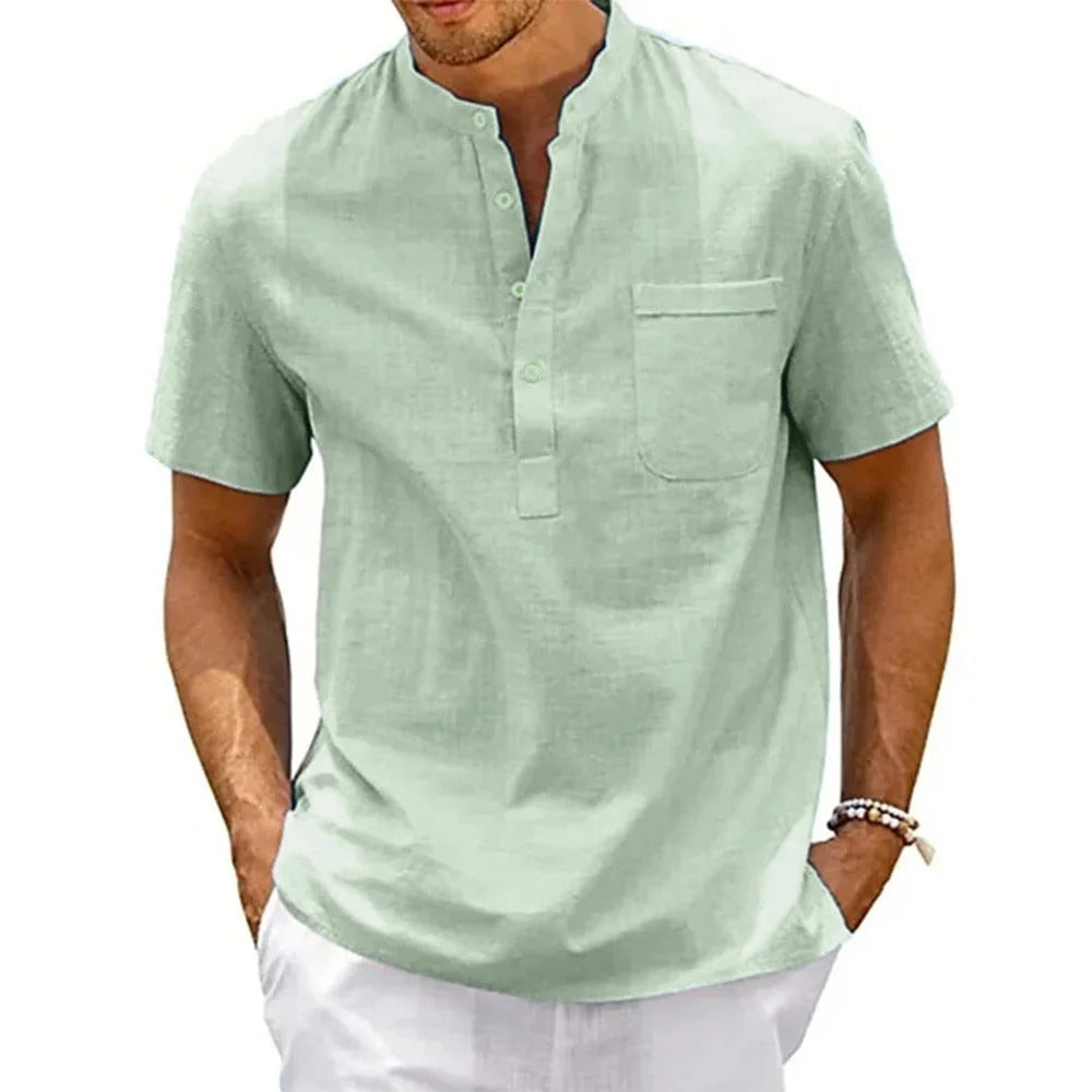Camisa Masculina Manga Curta em Linho Noronha