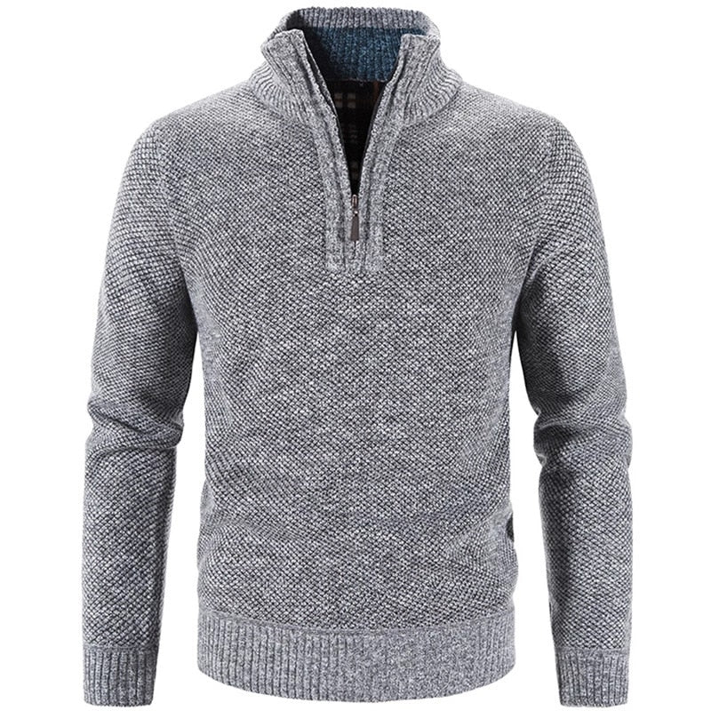 Suéter de Lã Básico com Zíper Masculino