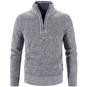 Suéter de Lã Básico com Zíper Masculino