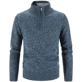 Suéter de Lã Básico com Zíper Masculino